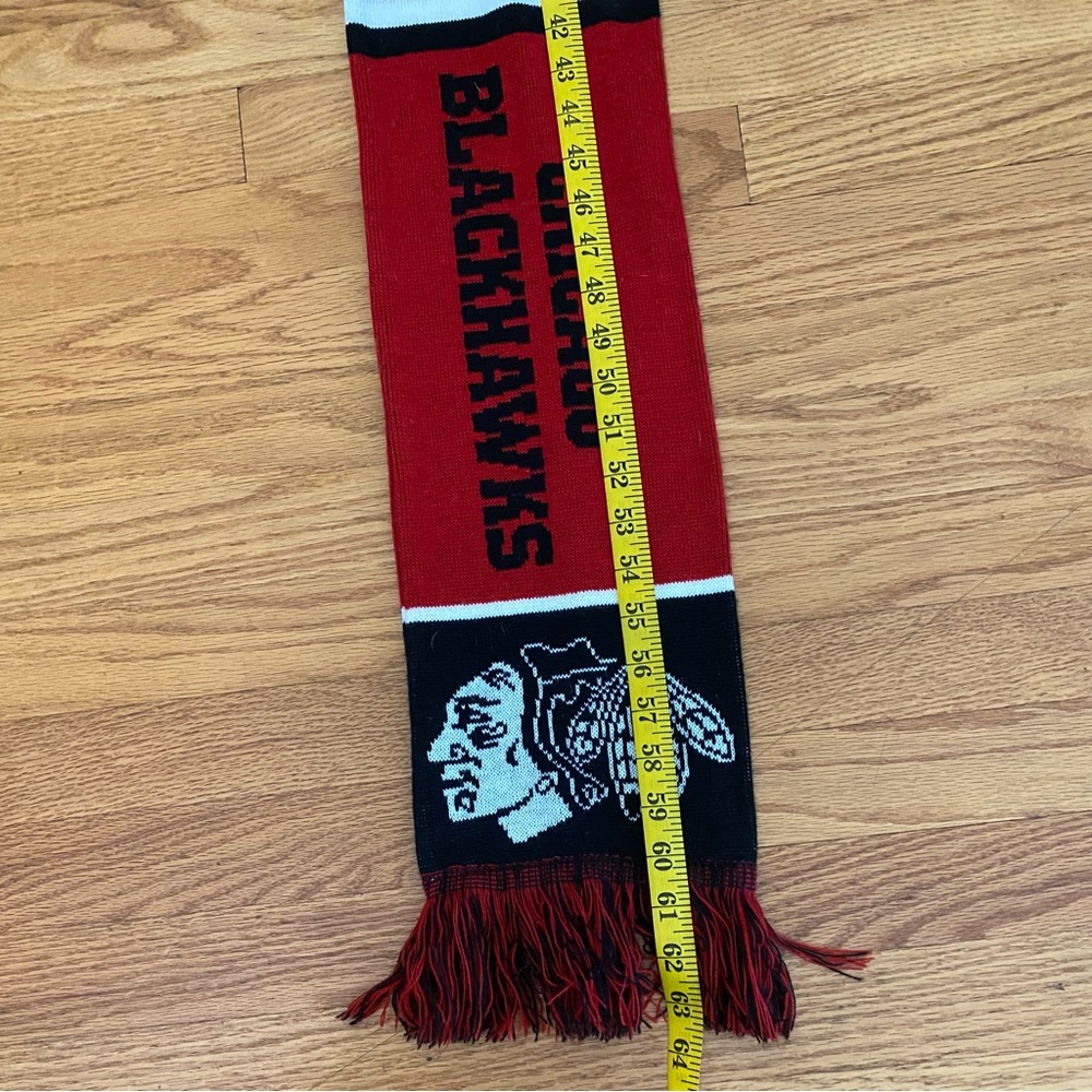 Chicago Blackhawks Scarf Adult One Size Red Black White Unbranded Hockey NHL - Picture 5 of 5